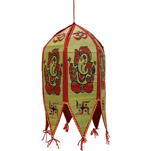 Foldable Palm Leaf Lamp – Ganesh Design